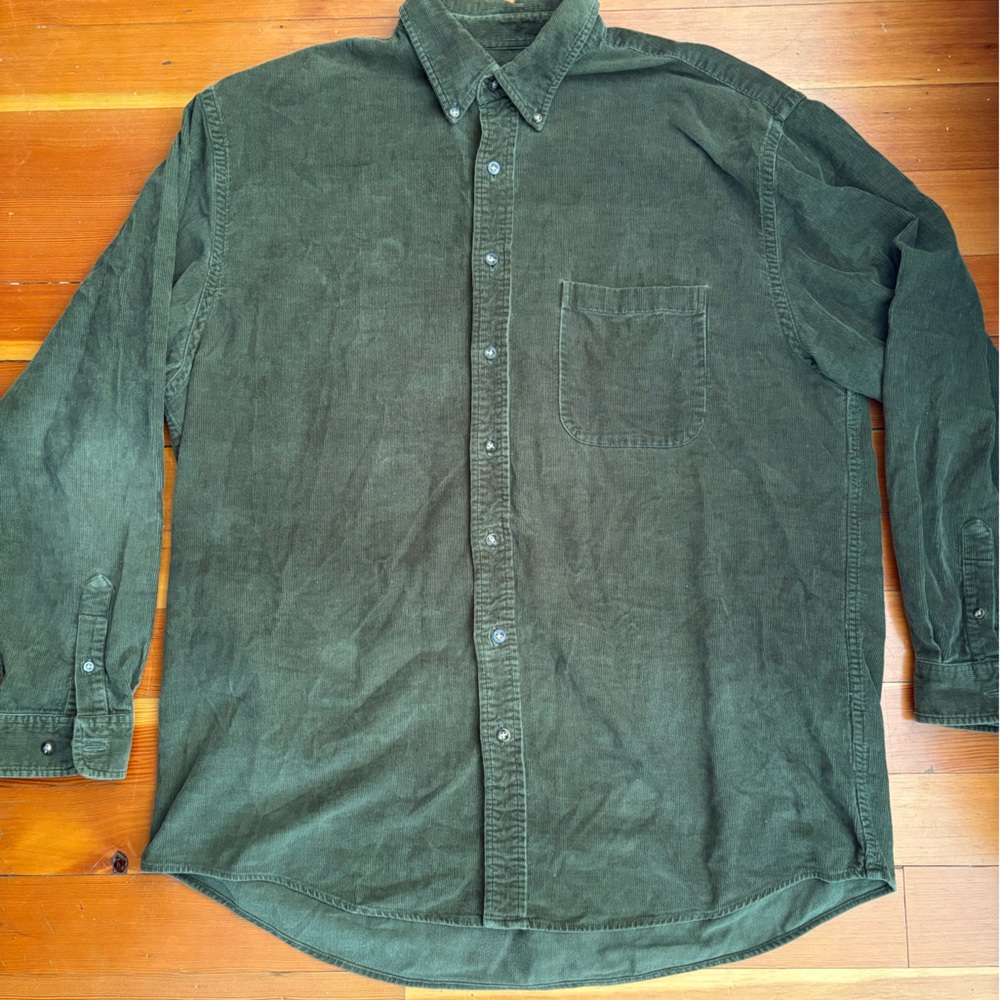 Eddie Bauer Olive Corduroy Shirt